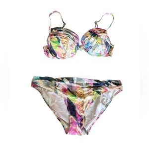 Shan Bikini Set Multicolor Print Underwire Top 8 Bottom 10